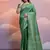 Sea green color banglori handloom raw silk waving saree