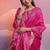 Rani pink color banglori handloom raw silk waving saree