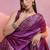 Purple color banglori handloom raw silk waving saree