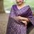 Purple color handloom raw silk weaving pallu saree