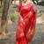 Red color handloom raw silk weaving pallu saree