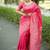 Pink color handloom raw silk weaving pallu saree