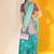 Sky blue color raw silk two tone weaving work saree