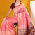 Pink color raw silk two tone weaving work saree