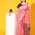 Pink color raw silk two tone weaving work saree