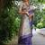 purple color raw silk kalamkari printed saree