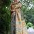 grey color raw silk kalamkari printed saree