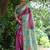 Purple color raw silk kalamkari printed saree