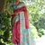 Maroon color raw silk kalamkari printed saree