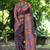 Wine color raw silk kalamkari printed saree