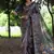 Grey color raw silk peacock printed saree
