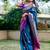 Aqua color banarasi katan silk zari weaving pattu saree