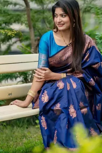 Morpeach color banarasi katan silk blend zari weaving pattu saree