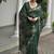 Green color linen jute silk zari weaves saree with blouse