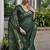 Green color linen jute silk zari weaves saree with blouse