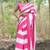 Pink original japan devsena satin saree japan satin digital print blouse