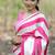 Pink original japan devsena satin saree japan satin digital print blouse