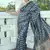 Aqua blue color tussar silk lehariya printed zari border saree