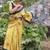 Mustard original japan devsena satin saree japan satin digital print blouse
