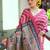 Pink color tussar silk lehariya printed zari border saree