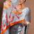 Grey original japan devsena satin saree japan satin digital print blouse