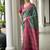 Green color tussar silk ikkat printed saree
