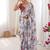 white silk blend digital printed saree with swarovski diamond work & blouse piece