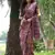 Purple color tussar silk unique print zari weaving border saree