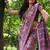 Purple color tussar silk unique print zari weaving border saree