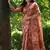 Red color tussar silk unique print zari weaving border saree