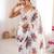 white silk blend digital printed saree with swarovski diamond work & blouse piece