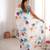 white silk blend digital printed saree with swarovski diamond work & blouse piece