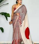 Red original japan devsena satin saree japan satin digital print blouse
