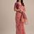 Pink color muga cotton flower concept weaving saree
