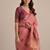 Pink color muga cotton flower concept weaving saree