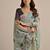 Sky blue color muga cotton flower concept weaving saree
