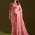 Pink color muga cotton flower weaving concept saree