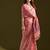 Pink color muga cotton flower weaving concept saree