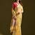 Yellow color muga cotton flower weaving concept saree
