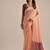 Peach color muga cotton resham weaving concept saree