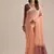 Peach color muga cotton resham weaving concept saree