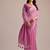 Pink color muga cotton resham weaving concept saree