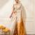 Off-white & yellow color muga cotton resham weaving saree