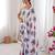 white silk blend digital printed saree with swarovski diamond work & blouse piece
