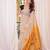 Off-white & yellow color muga cotton resham weaving saree
