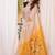 Off-white & yellow color muga cotton resham weaving saree