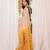 Off-white & yellow color muga cotton resham weaving saree