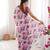 purple silk blend digital printed saree with swarovski diamond work & blouse piece