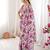 purple silk blend digital printed saree with swarovski diamond work & blouse piece