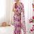 purple silk blend digital printed saree with swarovski diamond work & blouse piece
